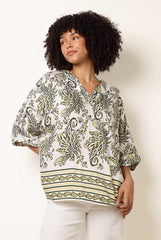 Boxy Short Sleeve Printed Top by Blue Vanilla