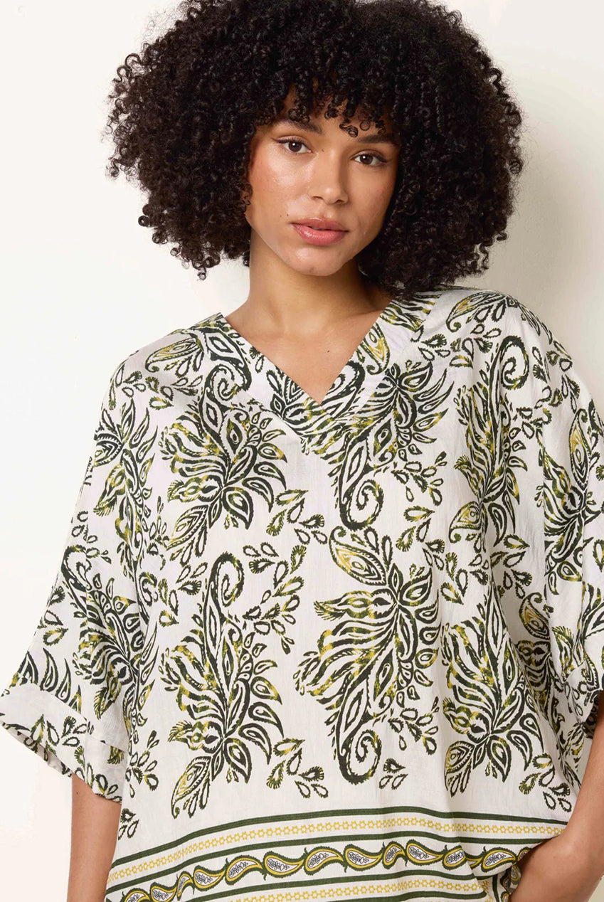 Boxy Short Sleeve Printed Top by Blue Vanilla