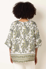 Boxy Short Sleeve Printed Top by Blue Vanilla