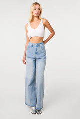 All Over Stud Wide Leg Jeans by Pink Vanilla