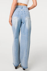 All Over Stud Wide Leg Jeans by Pink Vanilla
