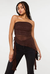 Asymmetric Diamante Bandeau Top by Pink Vanilla