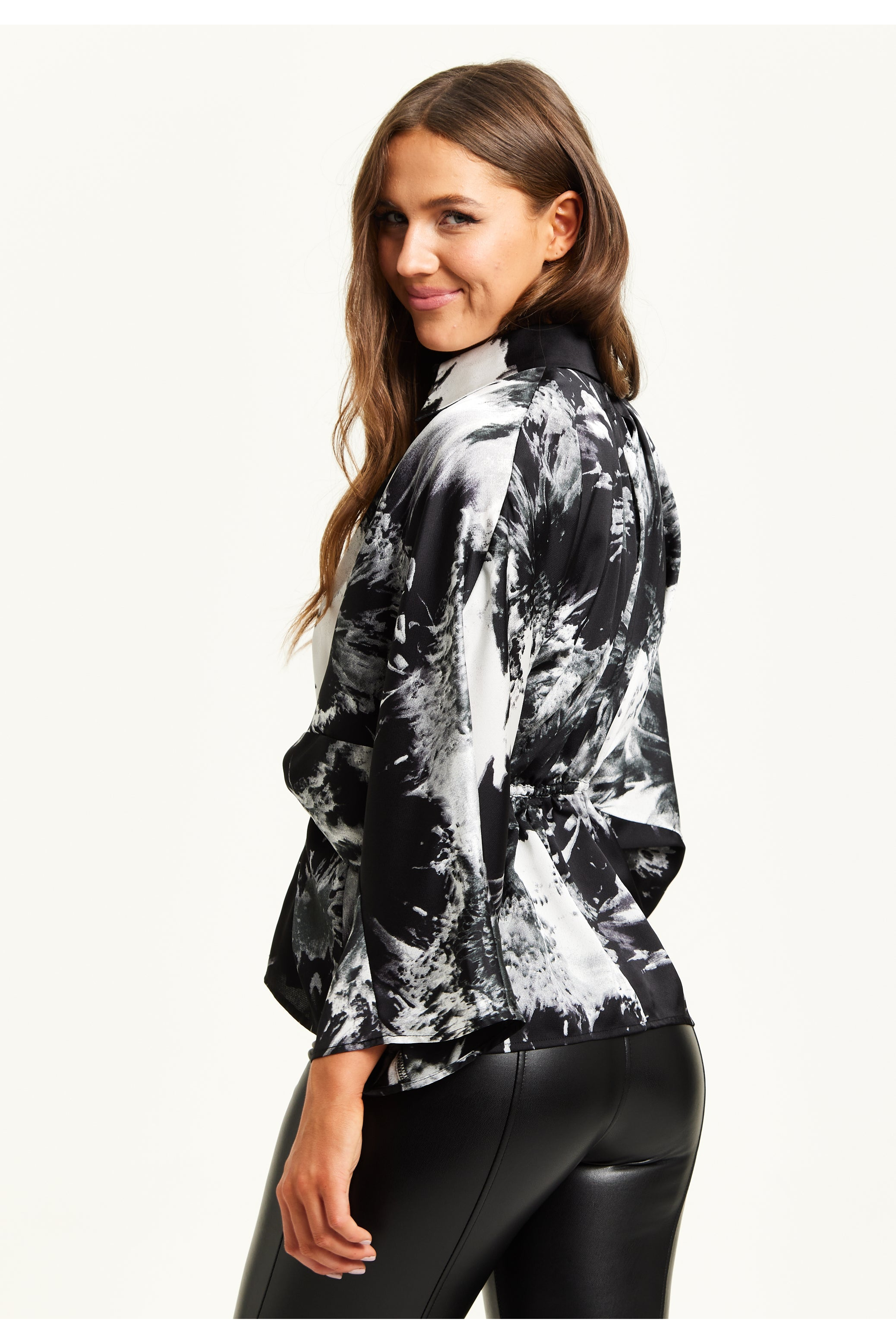 Abstract Print Shirt With Long Sleeves by Liquorish