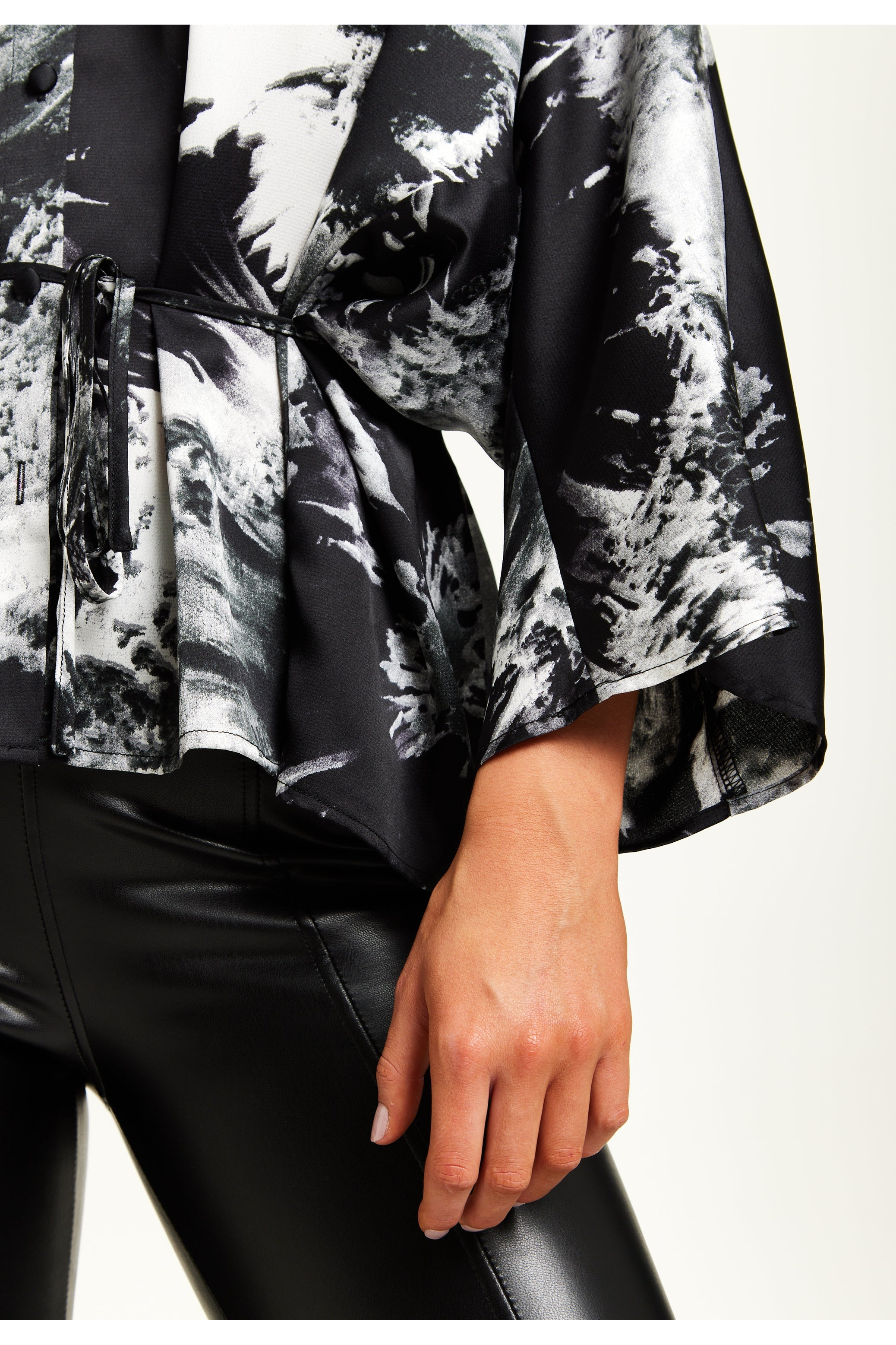 Abstract Print Shirt With Long Sleeves by Liquorish